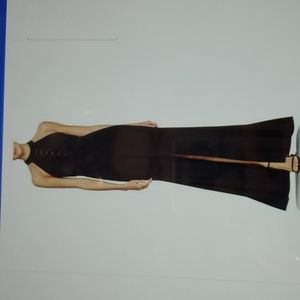 Avery G Black Illusion Crisscross Halter Neck Gown Maxi Dress size 4